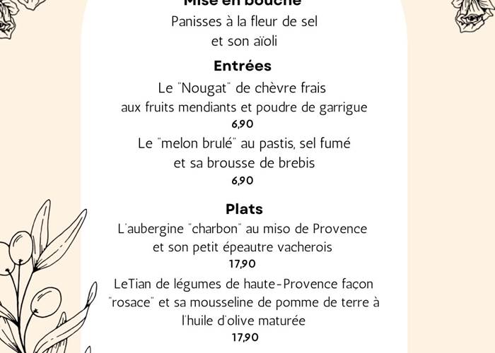 Menu du 19 et 20 juin
