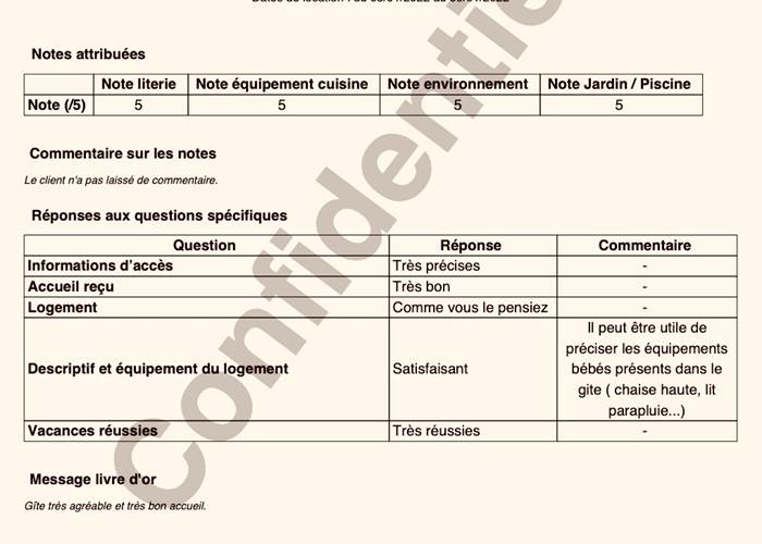 Séjour du 05 au 09/01/2022