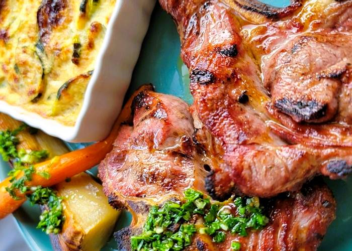 Agneau Grillé & Gratin Corse / Table d'Hôtes Domaine Cardu