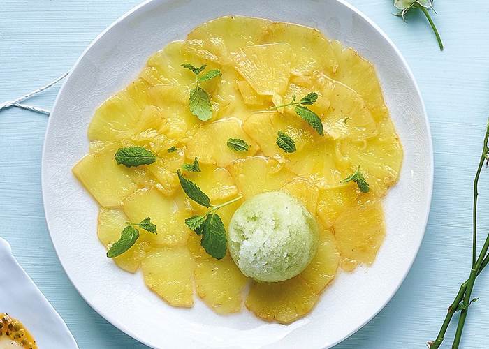 Le carpaccio d'ananas