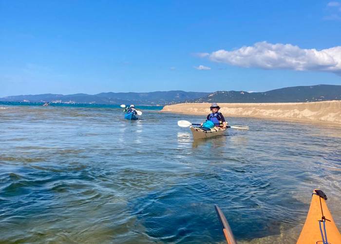 Jogging pagayé bien vieillir 2025 avec Abbartello kayak embouchure du Rizzanese vue Porto Pollo