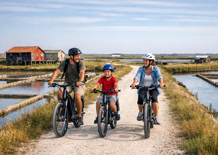 Balade à balade à vélo au Port Paradis depuis la chambre d'hôtes Maison Garesché