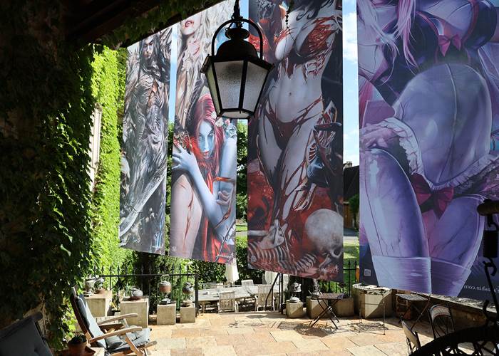 Exposition Onirisme au Château de Saint-Chamarand, Xavier Artesien, tailleur de pierre, Bruno Wagner, illustrateur de Fantasy