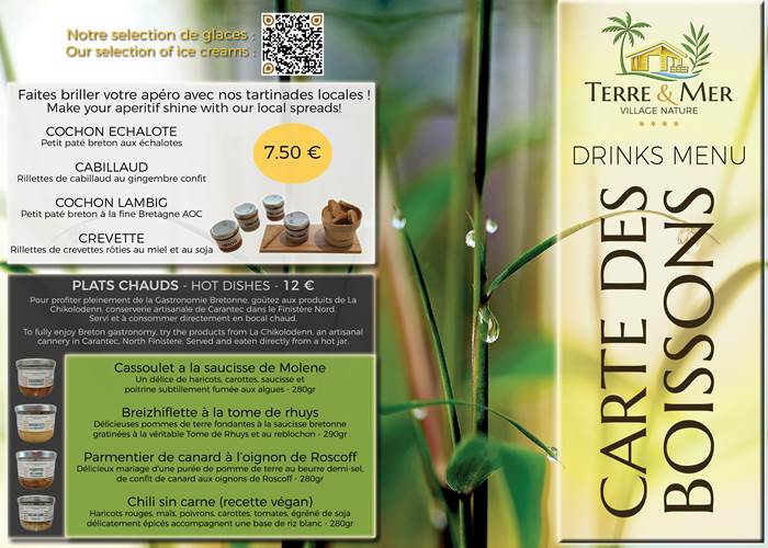 Cartes des boissons & snacking 2026 recto-news