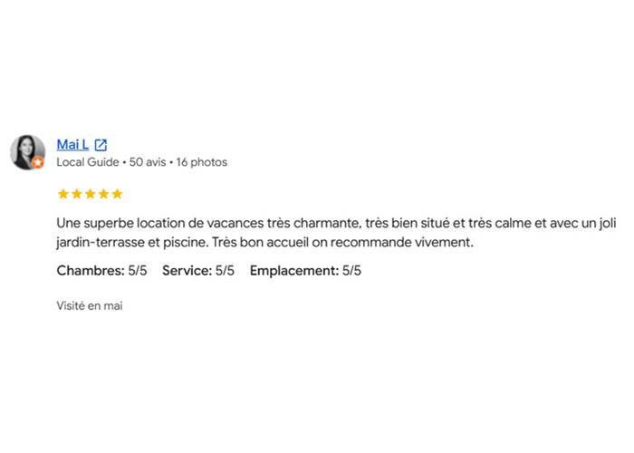 Sur google mai 2026 - Domaine des Cyclamens