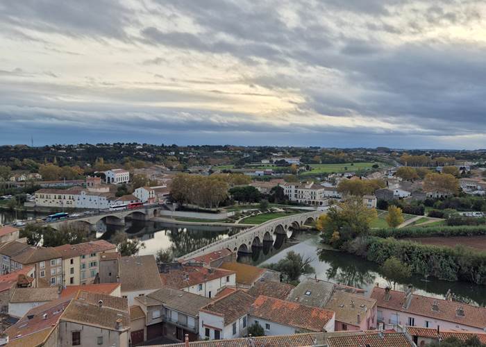 vue de l'Orb et du Pont Vieux depuis la Cathédrale St Nazaire Béziers