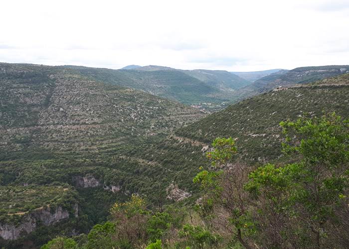 Les méandres de la Vis entaillent profondément les plateaux calcaires.