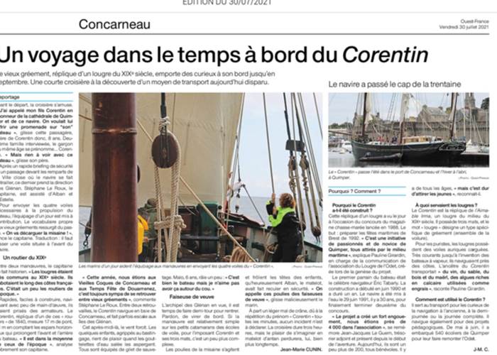 article dans le journal-page