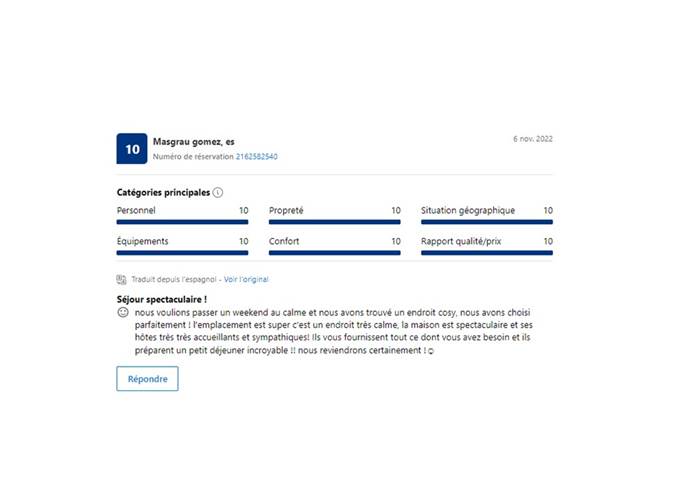 Chambres d'hôtes l'Amphitryon - Un exemple d'avis sur Booking