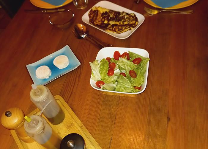 Dîner 2 plats (omelette aux cèpes)