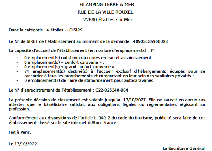 Renouvellement du classement 4 étoiles-news