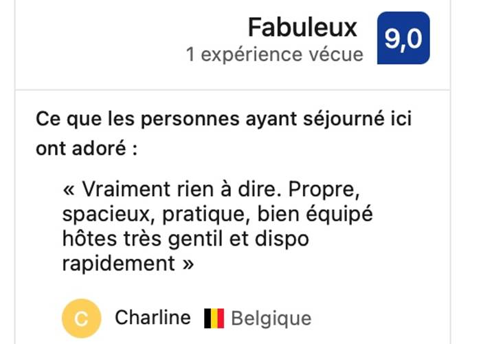 Un chouette premier avis sur Booking !