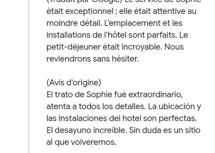 Un commentaire qui fait chaud au cœur
