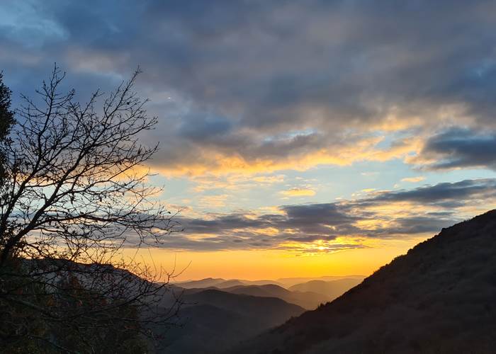 Coucher du soleil sur les Hautes-Corbières