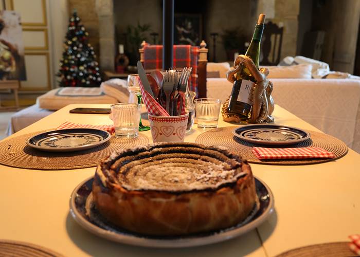 Repas alsacien servi au Château de Saint-Chamarand dans le Lot lors d’un séjour de groupe