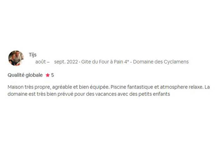 Avis Domaine des Cyclamens 2022