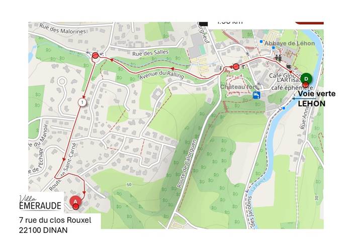 Accès Villa Emeraude depuis voies vertes