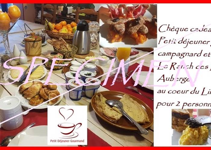 specimen carte cadeau brunch petit déjeuner gourmand prestige au Ranch des Lacs