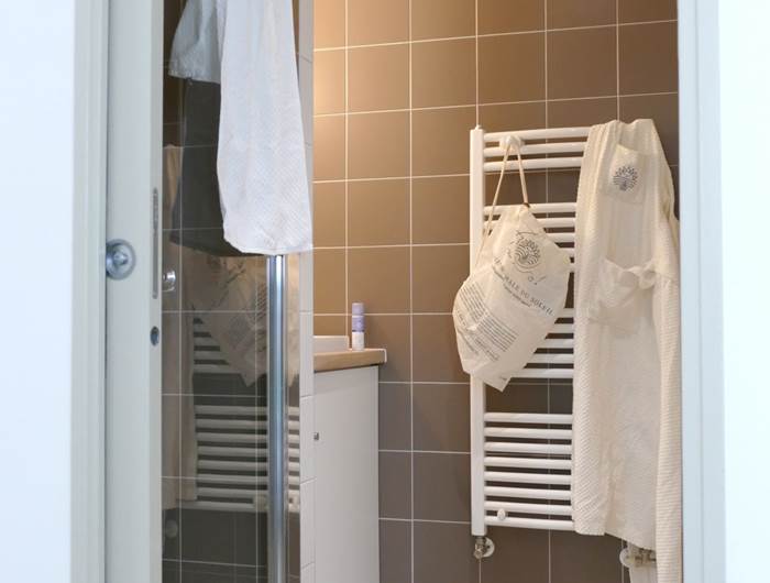 Salle de douche équipée - Résidence Heurtebise Jonzac - Studio Sevigne