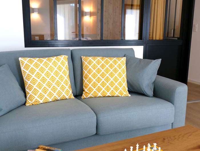 Canapé confortable - Résidence Heurtebise Jonzac - Appartement Bret