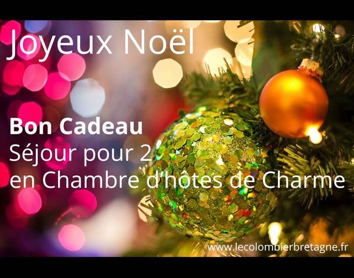 Bon cadeau Noël chambres d'hôtes le colombier bretagne