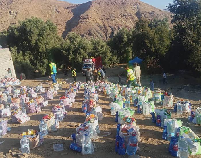 la répartition des vivres organisée directement de manière équitable à chaque famille du village d'Adissil