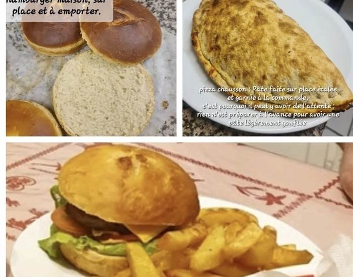 Hamburger et pizza