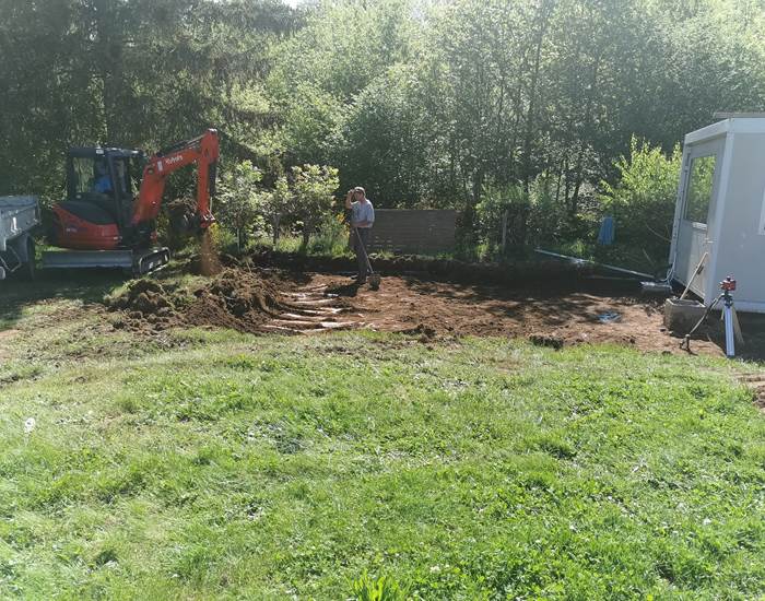 Les maisosn de Coline-travaux pour la création de la grande terrasse collective