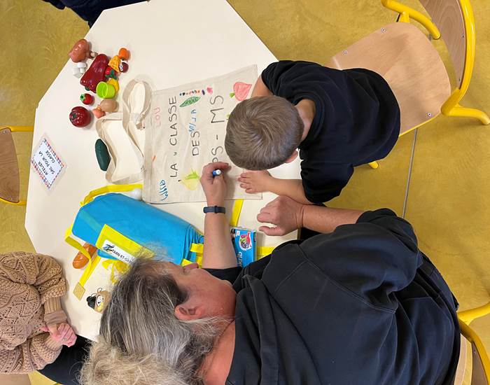 Classe de maternelle accueillie lors des journées du goût