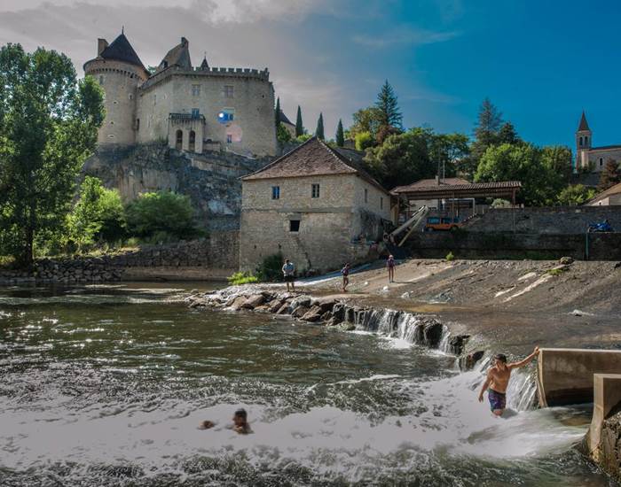 baignade à Cabrerets