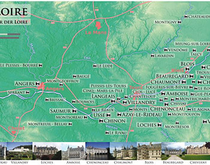 Carte des châteaux de la Loire