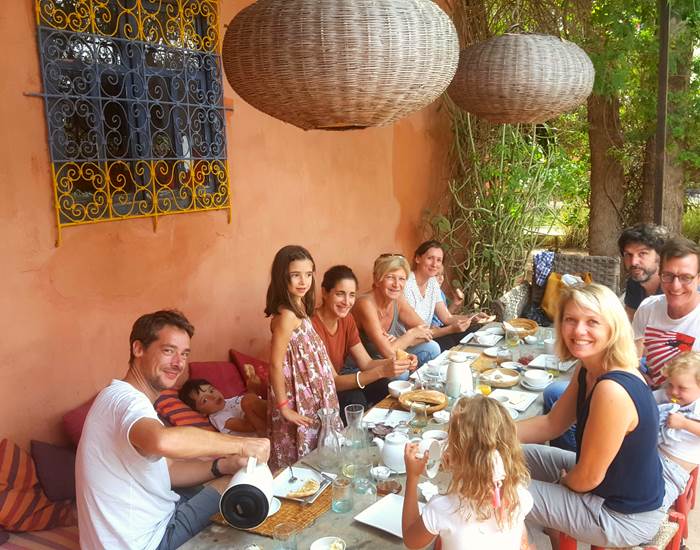 Riad Baoussala - petit dej dans le jardin