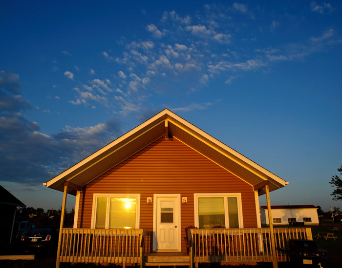 Chalet l'acadien vue partielle à la mer
