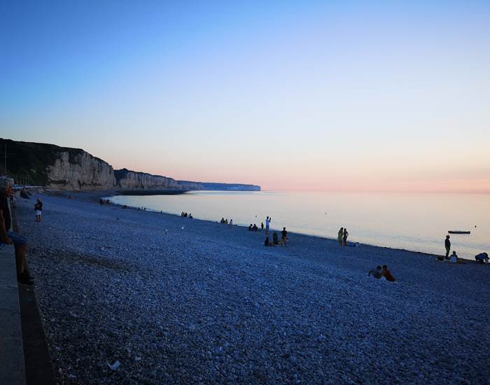 falaises d'Yport au coucher de soleil le 3 août 2018
