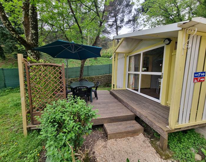 Terrasse du Chalet Camping L'Orée Des Cévennes
