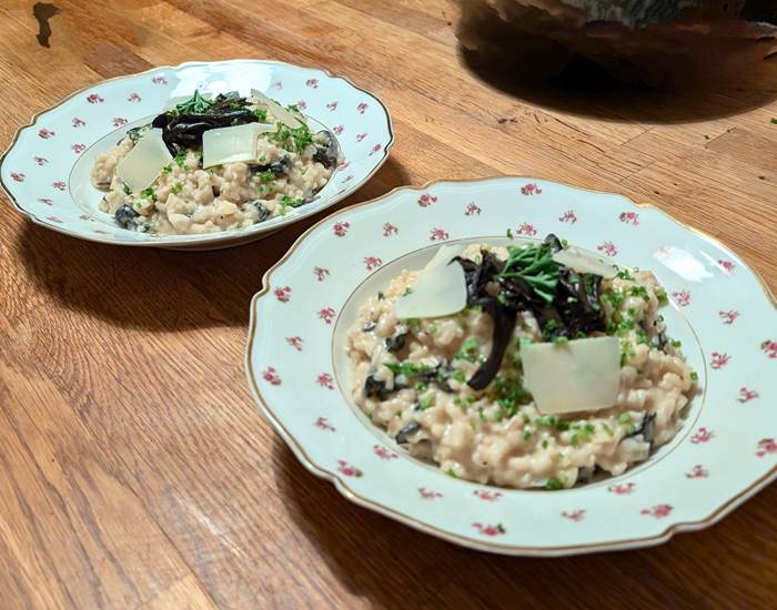 Risotto crémeux aux trompettes-page