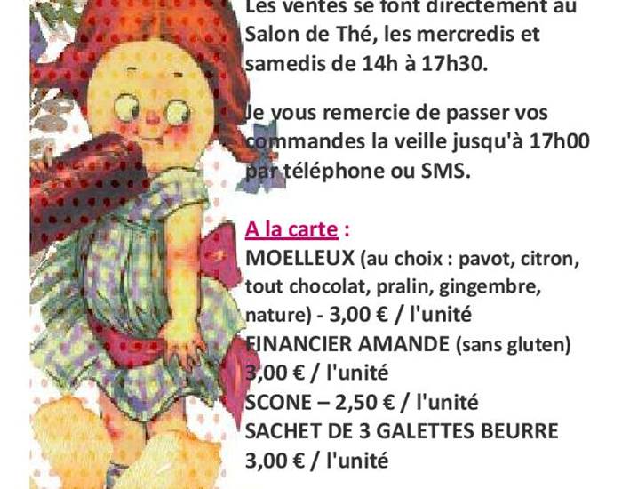 Carte du Salon de thé l'Ephémère - Limoges
