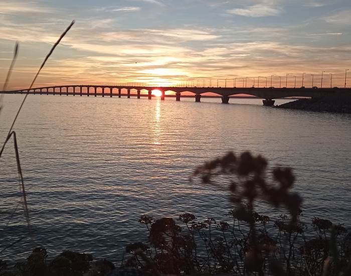 Coucher de soleil pont île de Ré