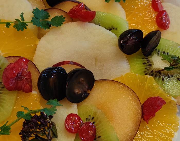 salade de fruits frais en carpaccio