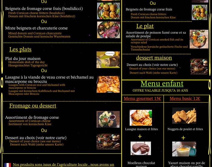 les menus