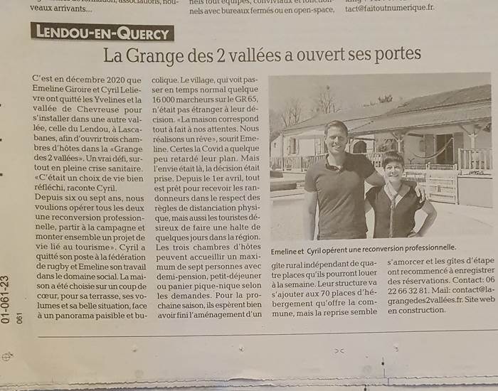 Article la dépêche 14/05/21