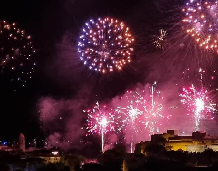 Hôtel Ambeille : vue sur le feu d'artifice de Collioure du 16 août