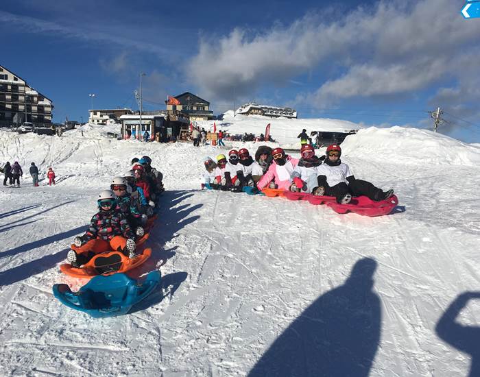 Les Snake Gliss au départ de la descente