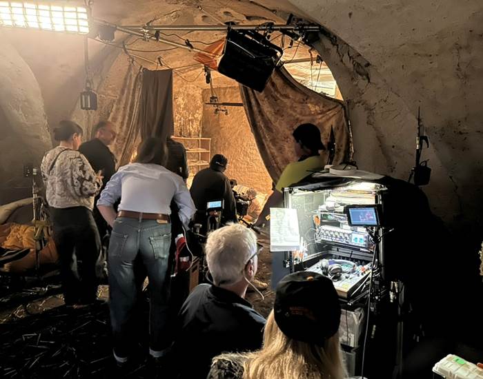 Tournage dans la cave du Château