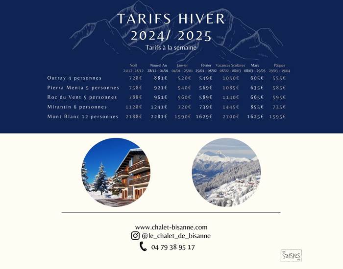 Tarifs Hiver