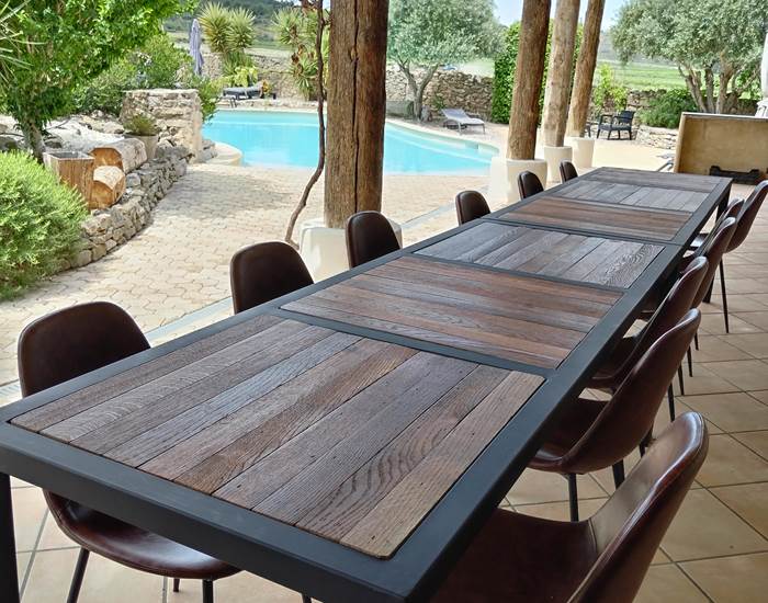 Nouvelles tables extérieures réalisées par Olivier