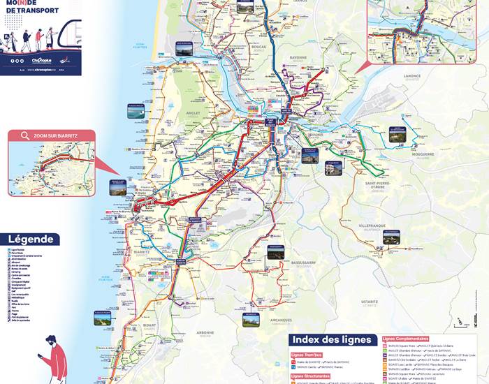Le réseau de transport du BAB : Biarritz, Anglet, Bayonne