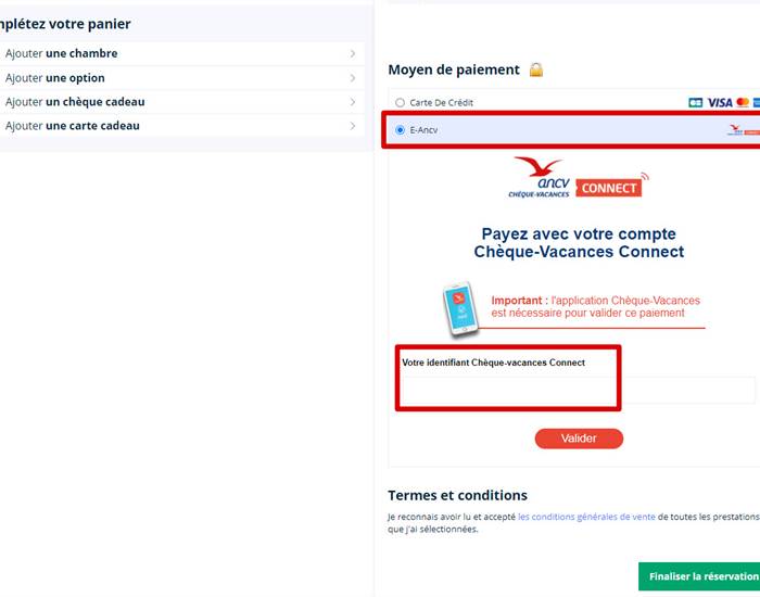 Payez avec ANCV Connect à l'Éterle