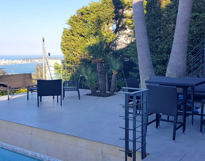 amazing sea vue villa terrace front of the swimming pool south france riviera