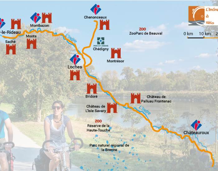 Carte de l'Indre à vélo
